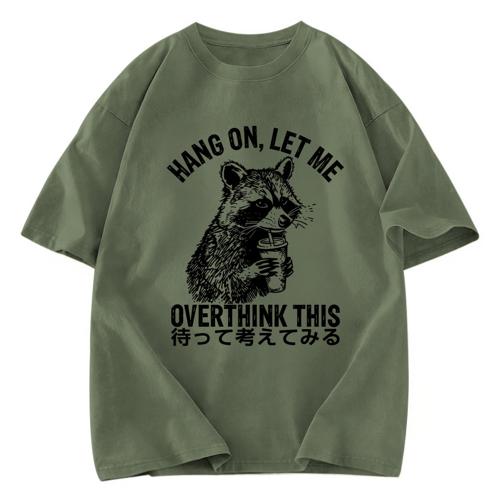 Tokyosol Overthink Raccoon Back Washed T Shirt