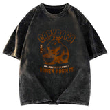 Tokyosol Retro Capybara Eating Ramen Washed T Shirt
