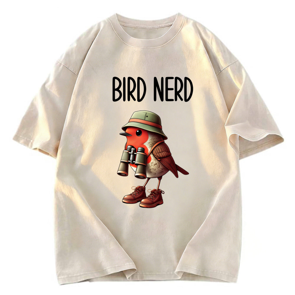Tokyosol Funny Bird Nerd Washed T Shirt