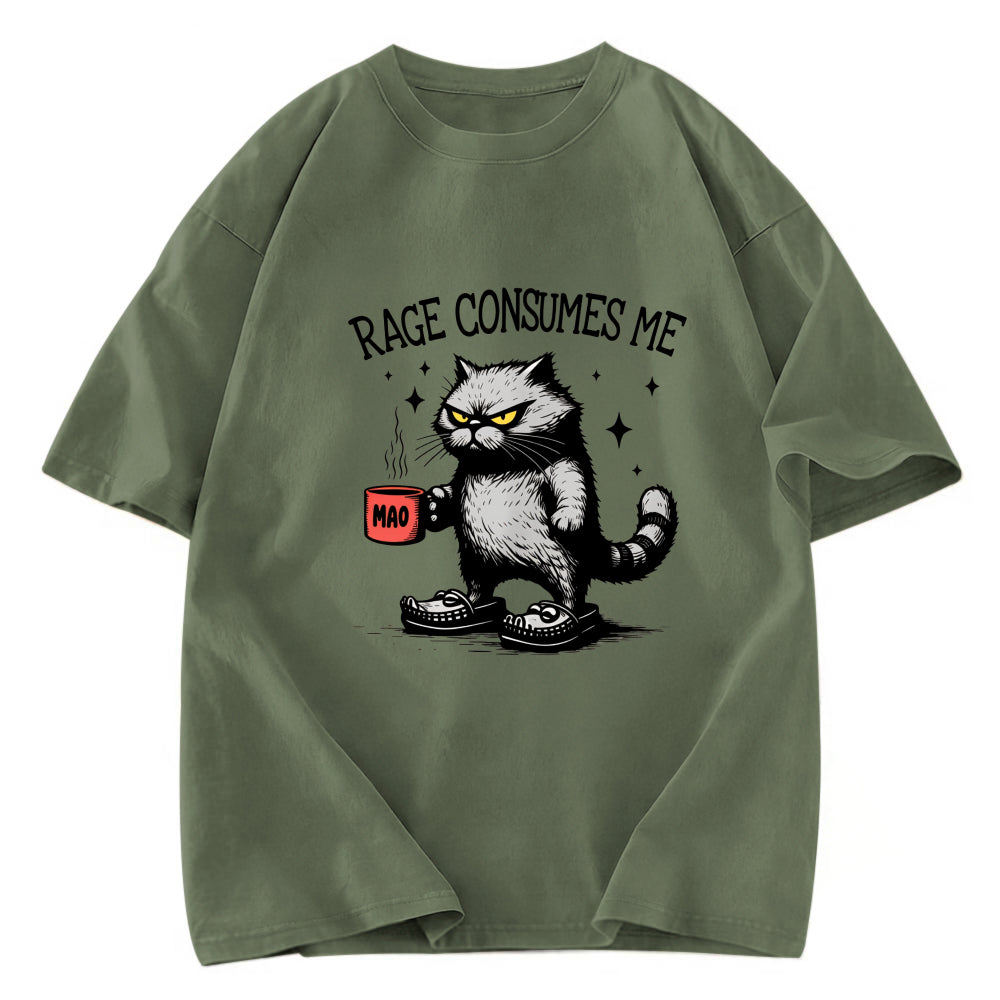 Tokyosol Rage Consumes Me Cat Washed T Shirt