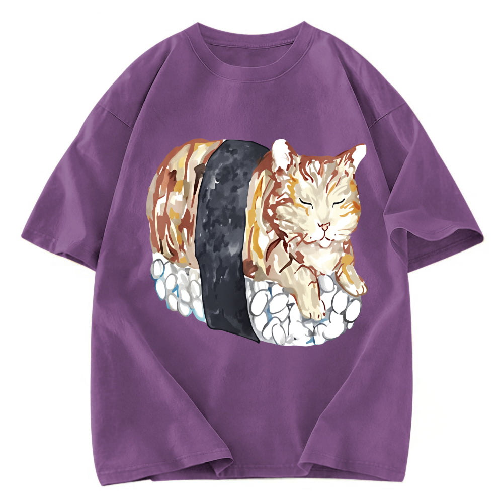 Tokyosol Sushi Cat Washed T Shirt