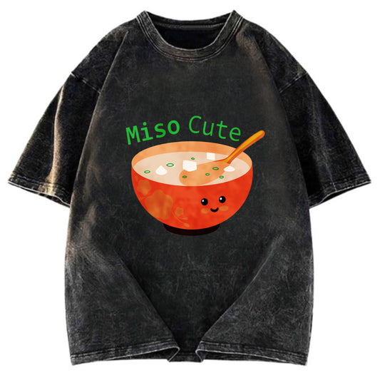 Tokyosol Miso Cute Washed Zip T Shirt