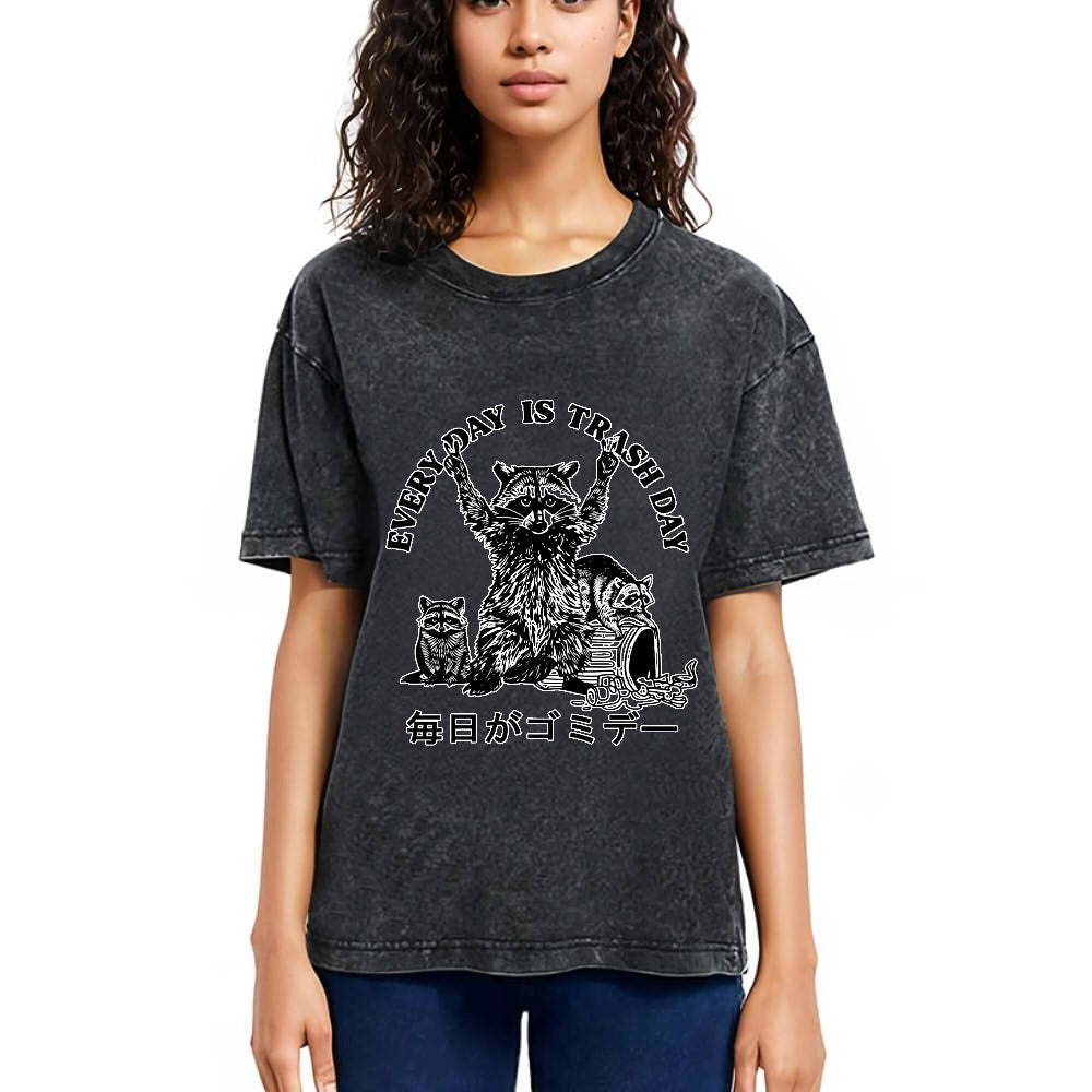 Tokyosol Every Day Is Trash Day Washed T Shirt