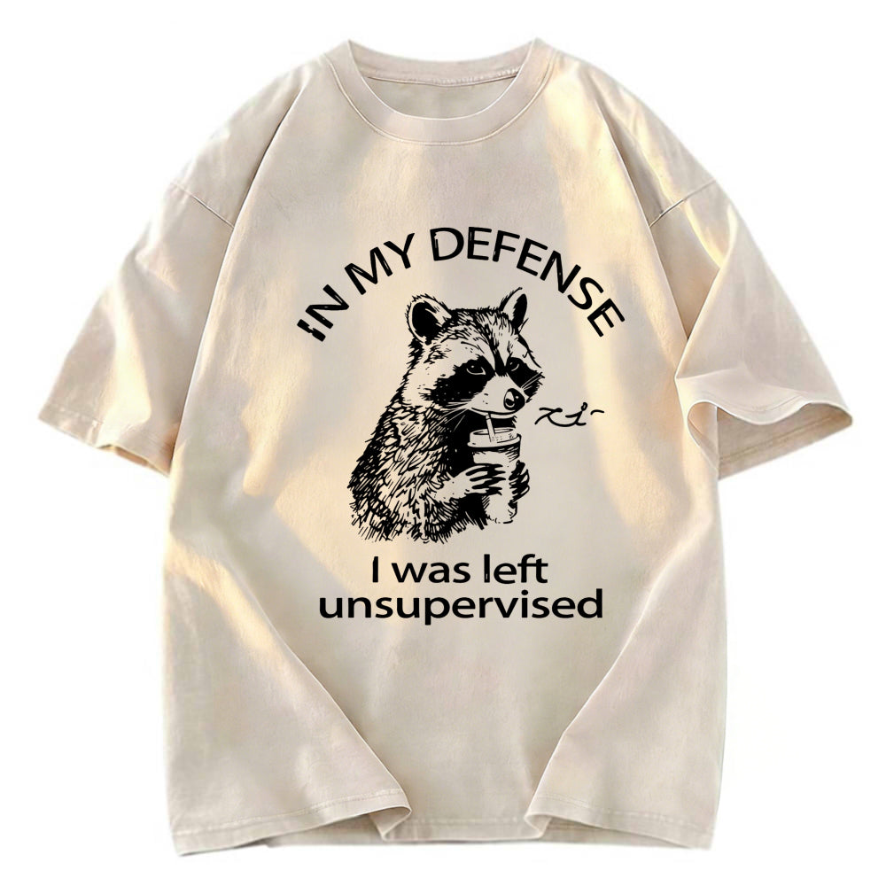Tokyosol Left Unsupervised Raccoon Washed T Shirt