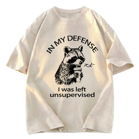 Tokyosol Left Unsupervised Raccoon Washed T Shirt