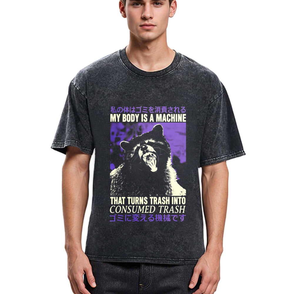 Tokyosol My Body Is A Machine Washed T Shirt