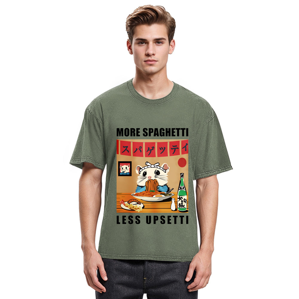 Tokyosol More Spaghetti Less Upsetti Hamster Washed T Shirt