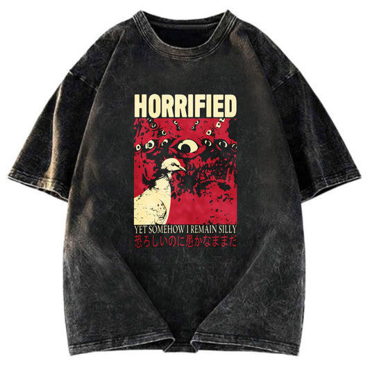 Tokyosol Horrified Pigeon Vintage Washed T Shirt