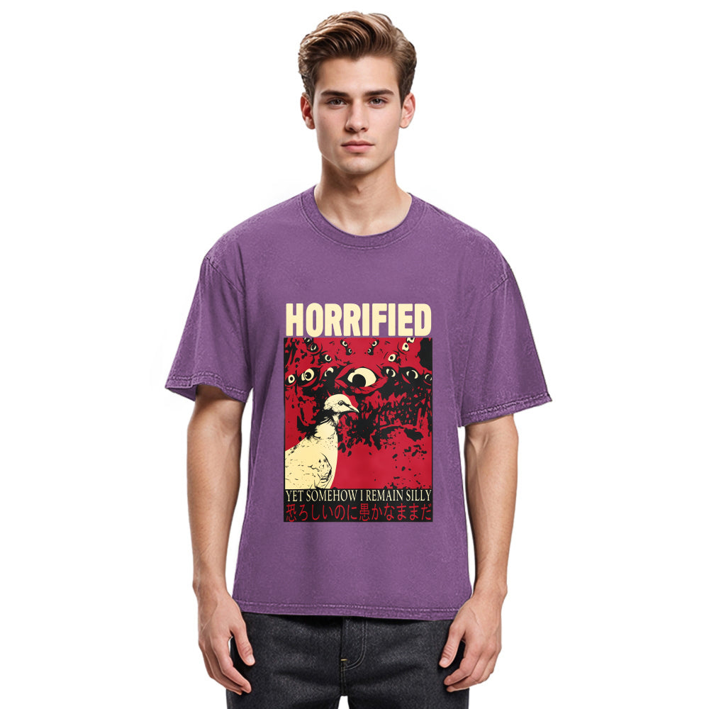 Tokyosol Horrified Pigeon Vintage Washed T Shirt