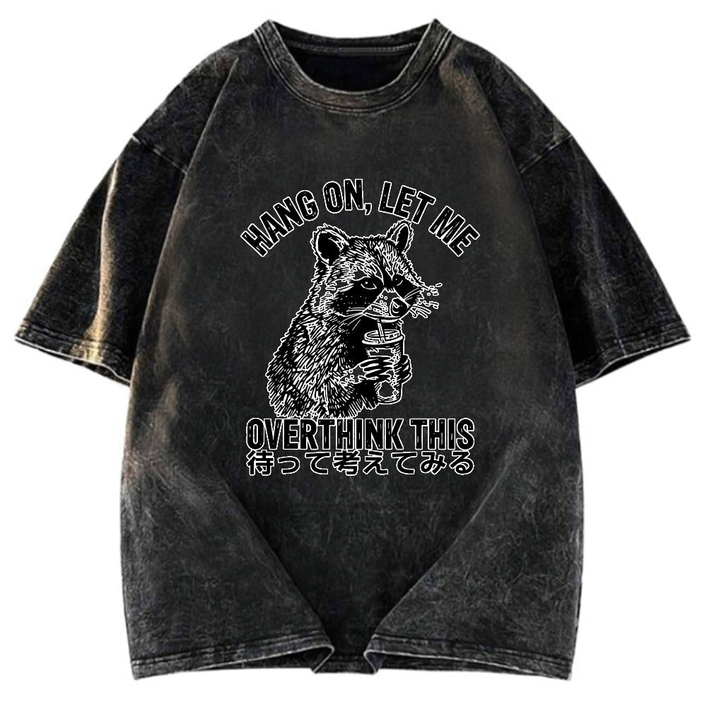 Tokyosol Overthink Raccoon Back Washed T Shirt