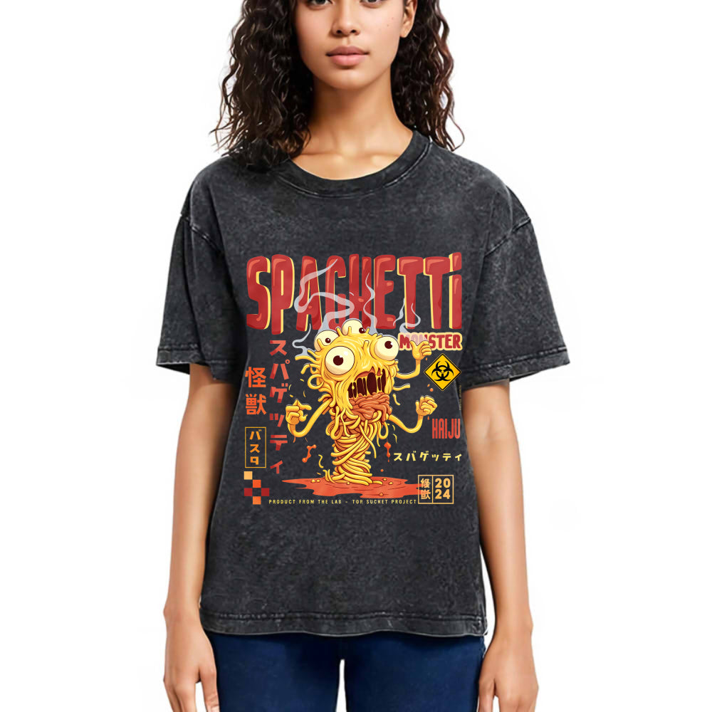 Tokyosol Monster Spaghetti Japanese Retro Tokyo Washed T Shirt