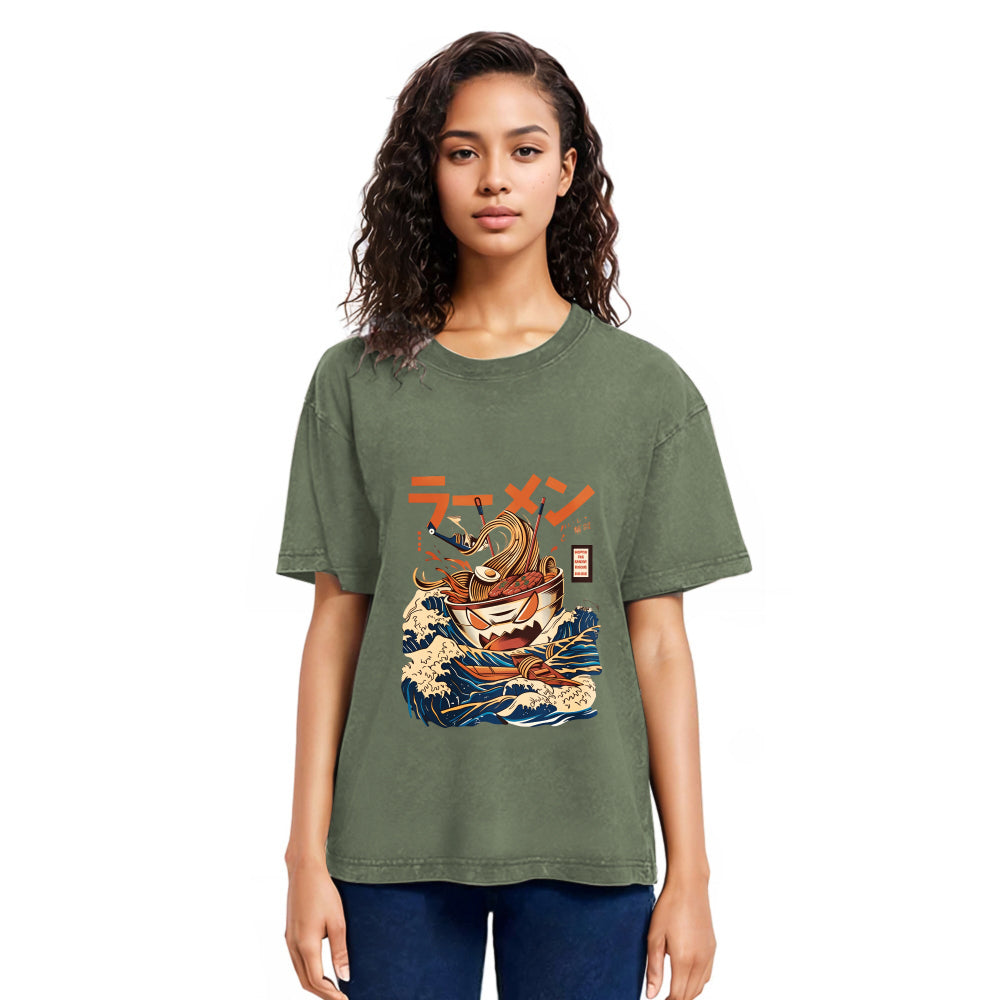 Tokyosol The Great Wave Ramen Yokai Washed T Shirt
