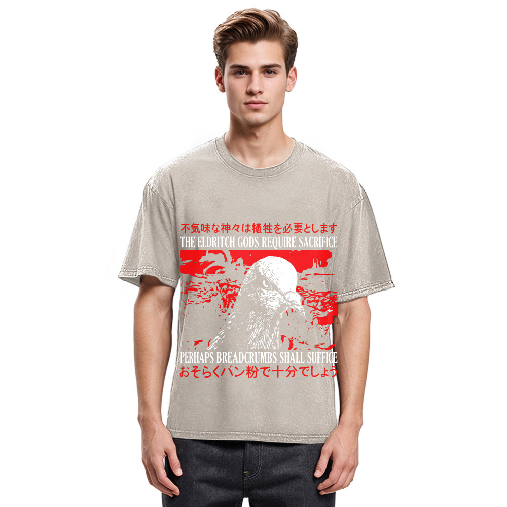 Tokyosol Eldritch Gods Pigeon Vintage Washed T Shirt