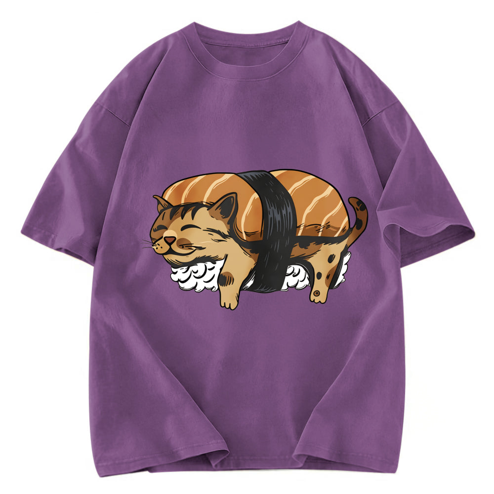 Tokyosol Nigiri Sushi With Cat Filling Washed T Shirt