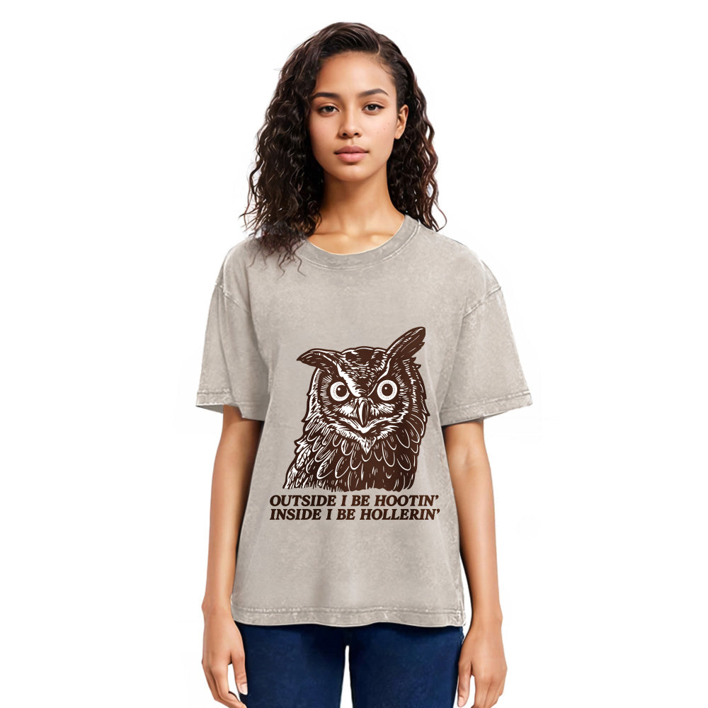 Tokyosol Owl Hootin Hollerin Washed T Shirt