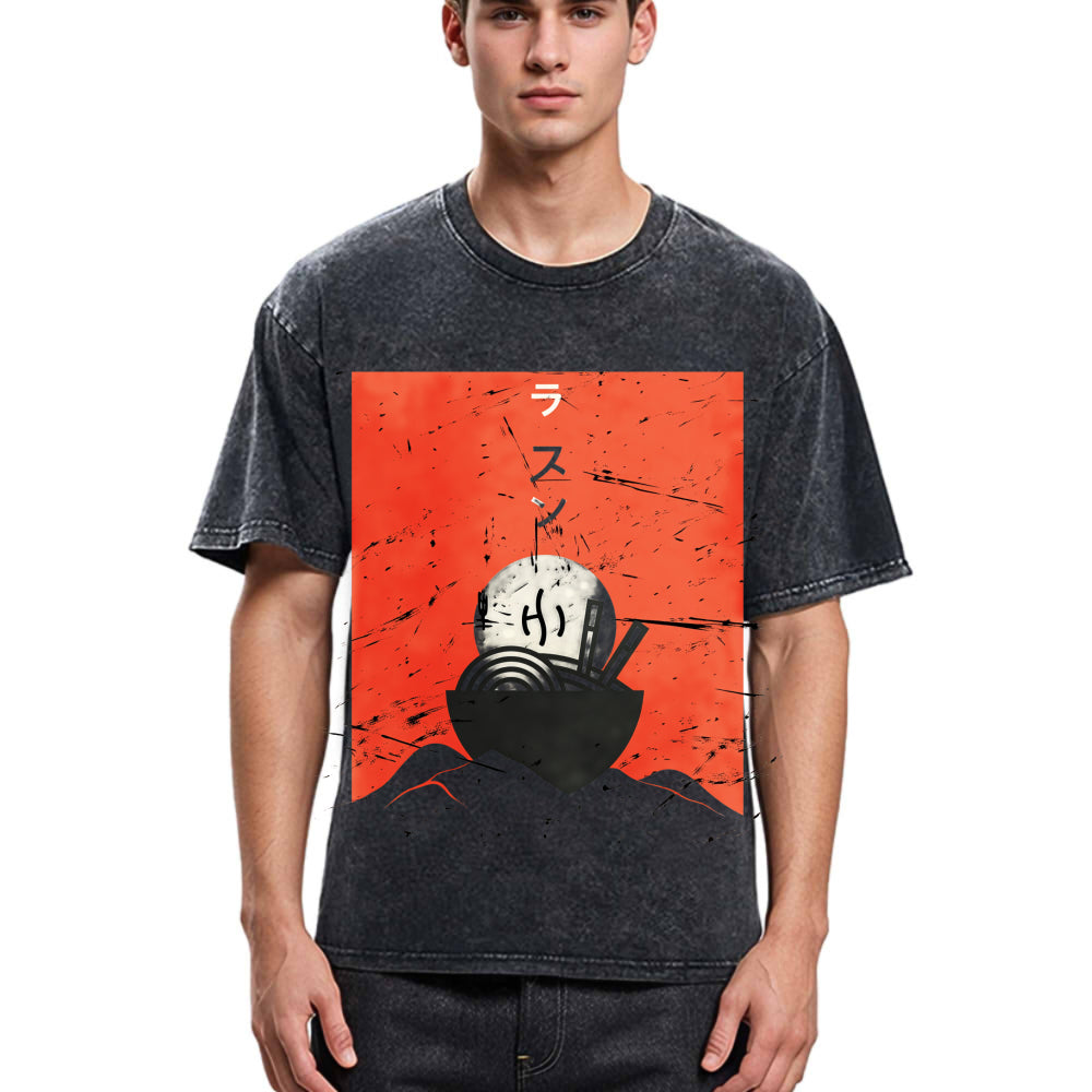 Tokyosol Vintage Japanese Anime Ramen Washed T Shirt