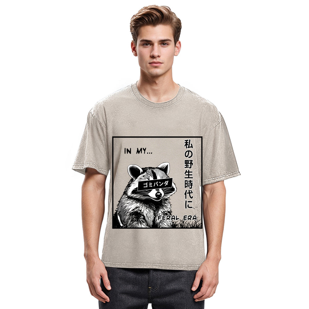 Tokyosol Japanese Wild Raccoon Washed T Shirt