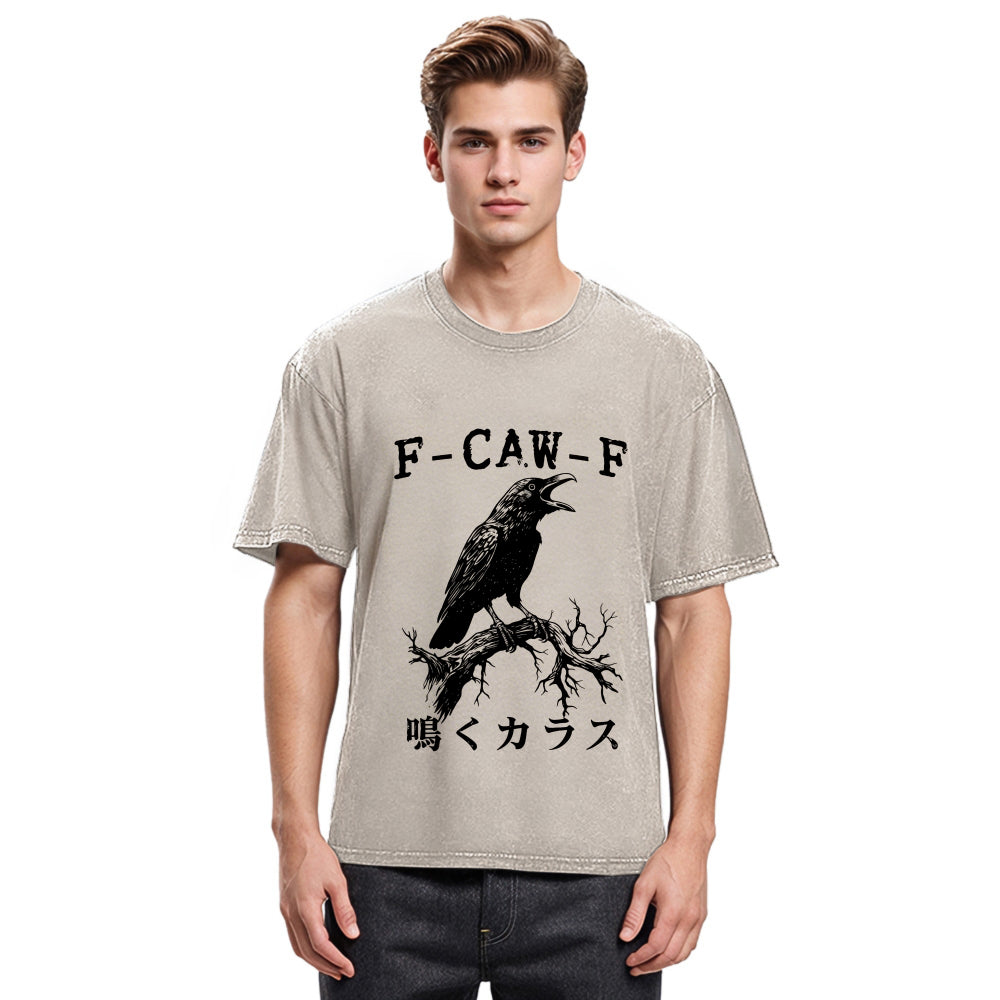 Tokyosol Funny Crow Call Washed T Shirt