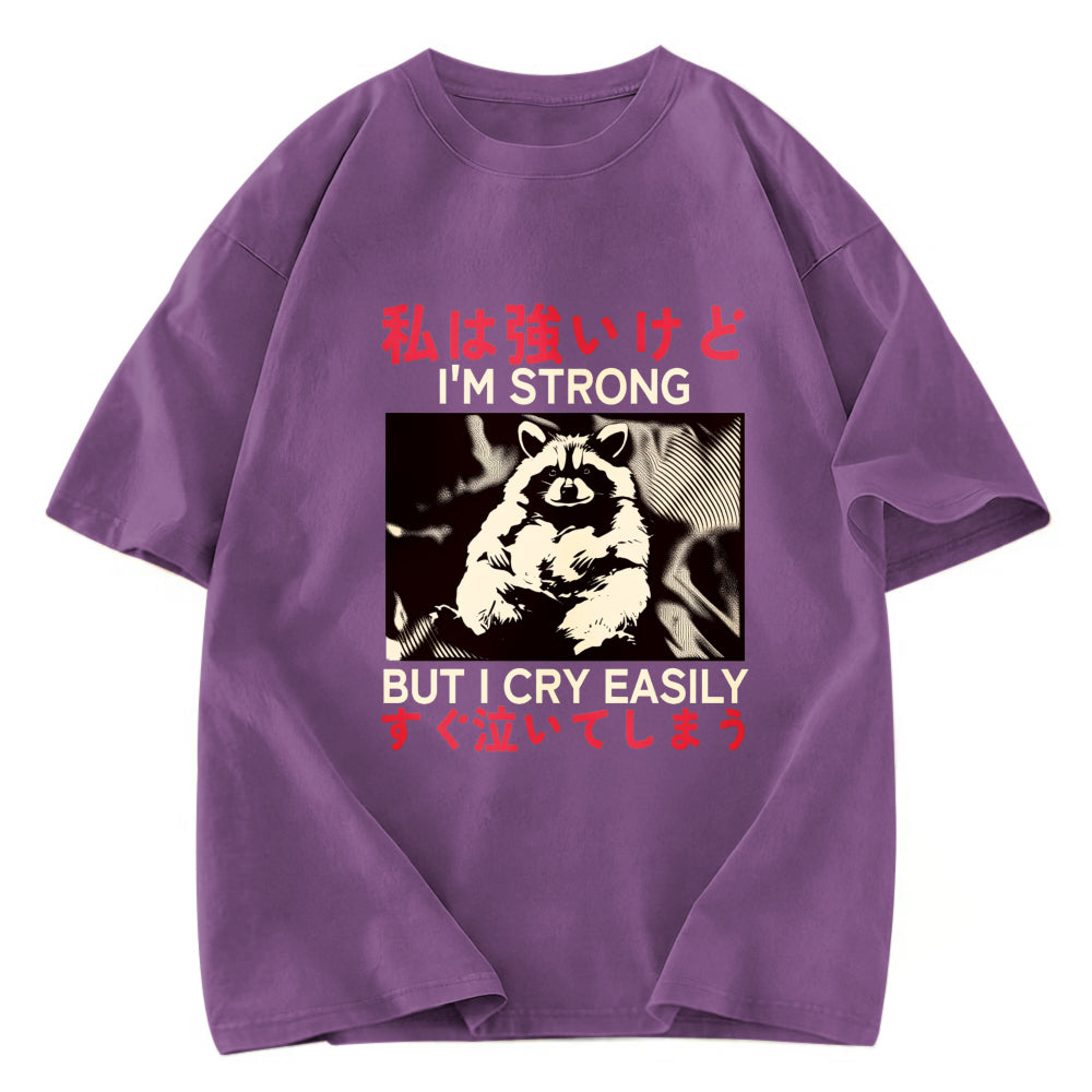 Tokyosol Littlespring I Am Strong Raccoon Washed T Shirt