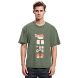 Tokyosol Japanese Sushi Nigiri Maki Roll Washed T Shirt