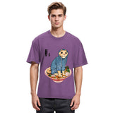 Tokyosol Japanese Cat On Ramen Washed T Shirt