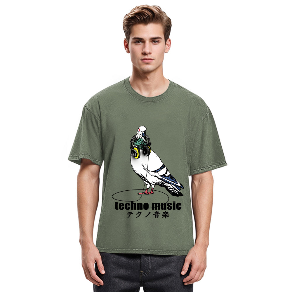 Tokyosol Techno Music Washed T Shirt