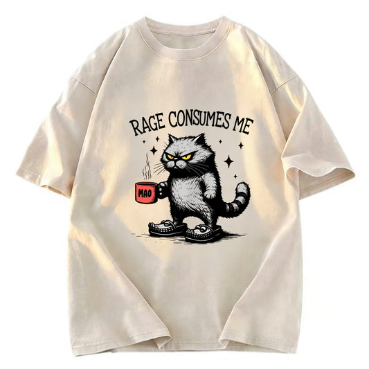 Tokyosol Rage Consumes Me Cat Washed T Shirt