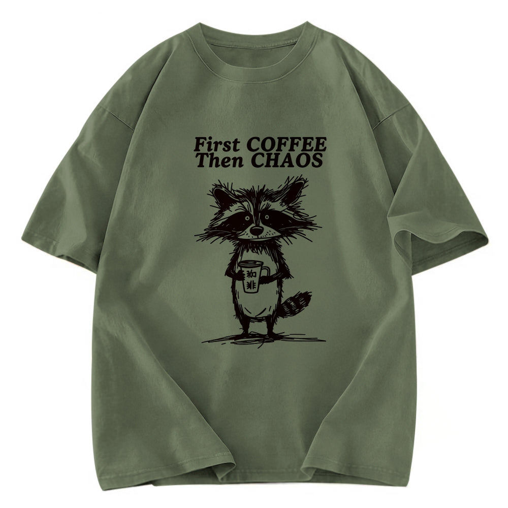 Tokyosol First Coffee Then Chaos Washed T Shirt
