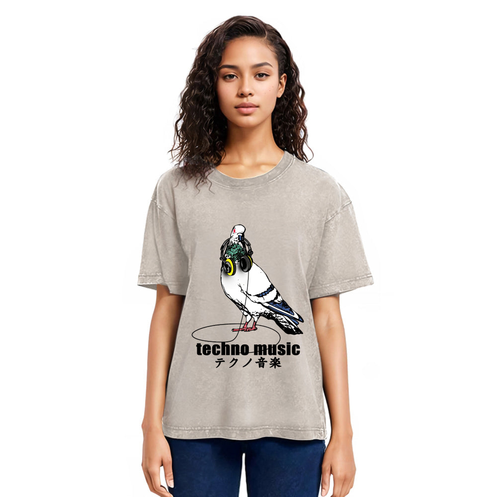Tokyosol Techno Music Washed T Shirt