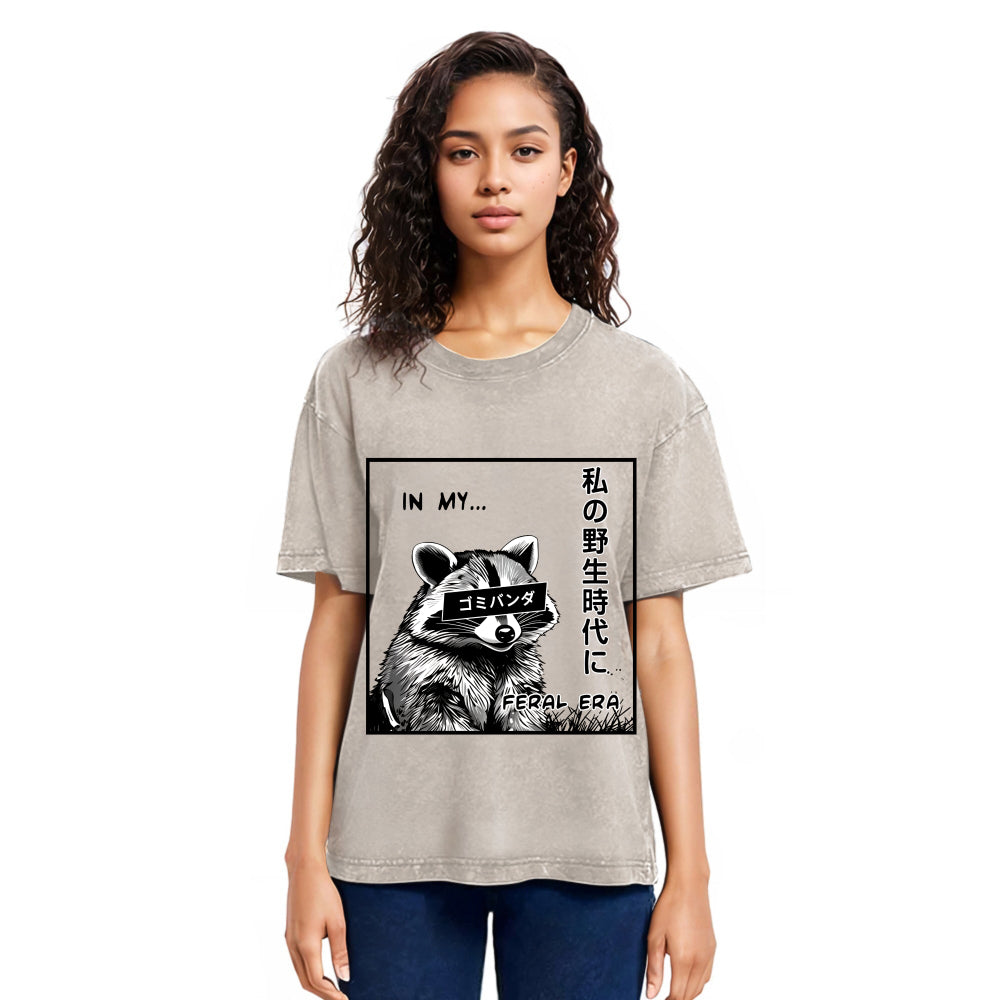 Tokyosol Japanese Wild Raccoon Washed T Shirt