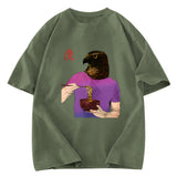 Tokyosol Eagle Eating Ramen Washed T Shirt