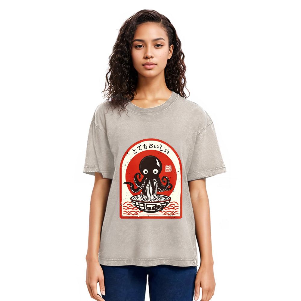 Tokyosol Ramen Lover Octopus Washed T Shirt