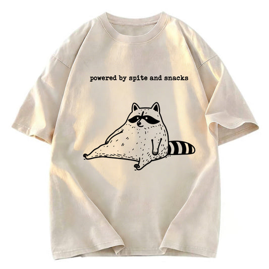 Tokyosol Powered By Spite And Snacks Funny Washed T Shirt