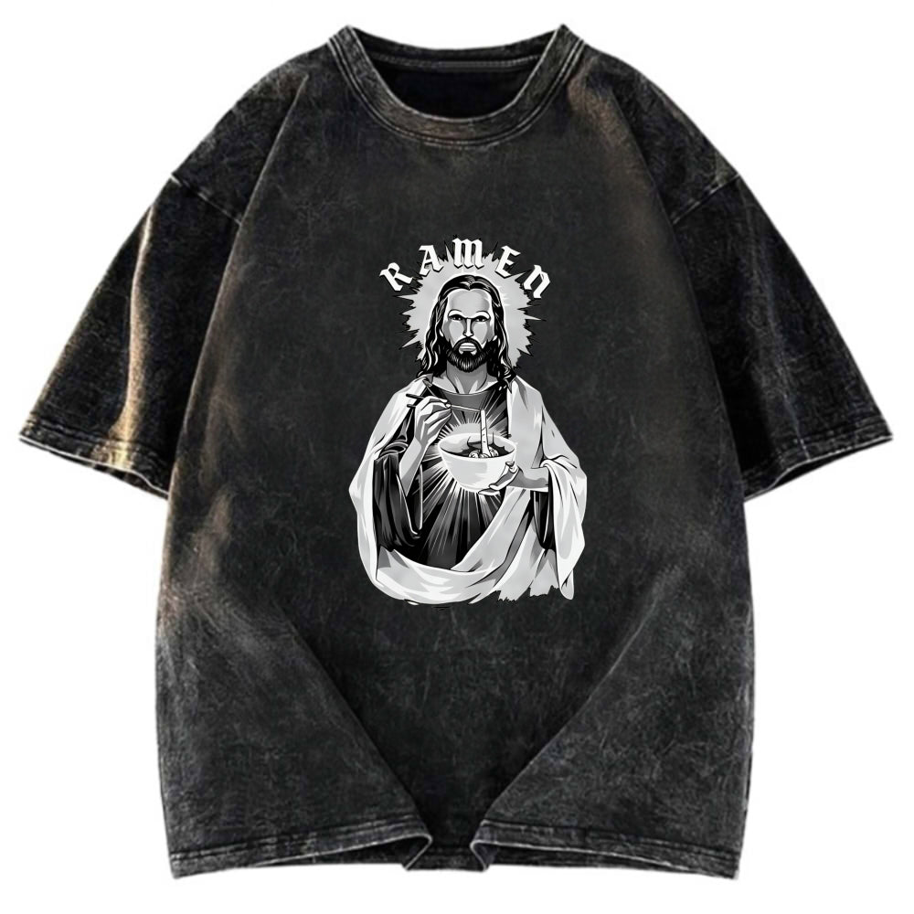 Tokyosol Ramen Lover Jesus Washed T Shirt