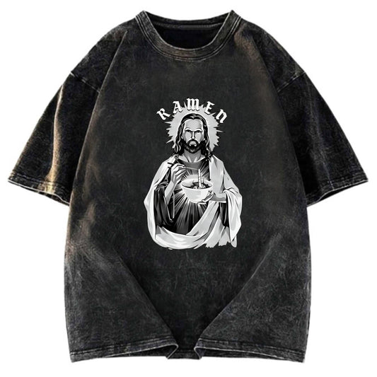 Tokyosol Ramen Lover Jesus Washed T Shirt