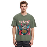 Tokyosol Tokyo Ramen Pink Cat Washed T Shirt