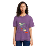 Tokyosol Japanese Art Birds On Cherry Blossom Washed T Shirt