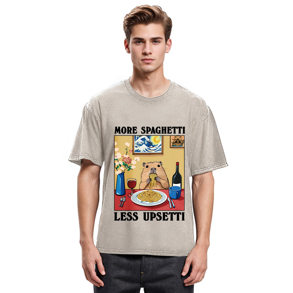 Tokyosol More Spaghetti Less Upsetti Capybara Washed T-Shirt