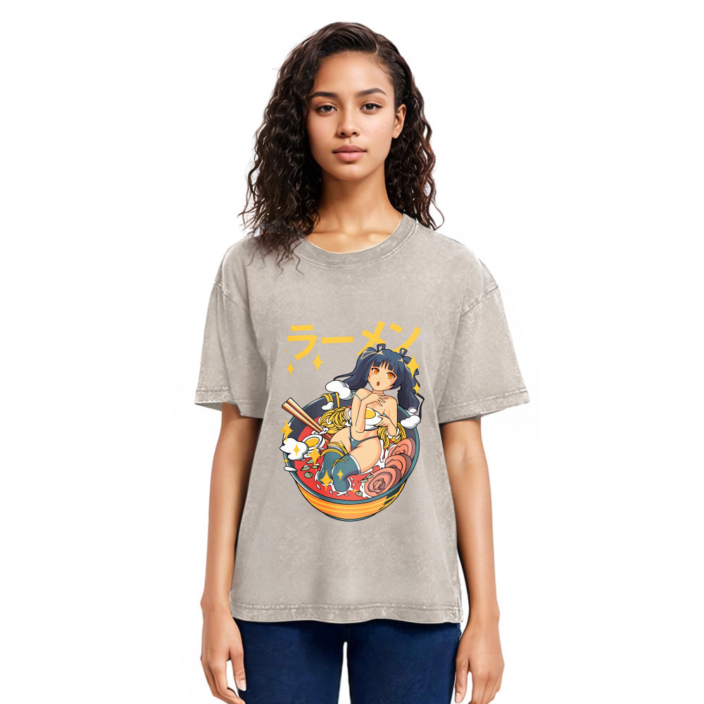 Tokyosol Girls And Ramen Washed T Shirt
