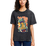 Tokyosol Cute Dinosaur Ramen Washed T Shirt