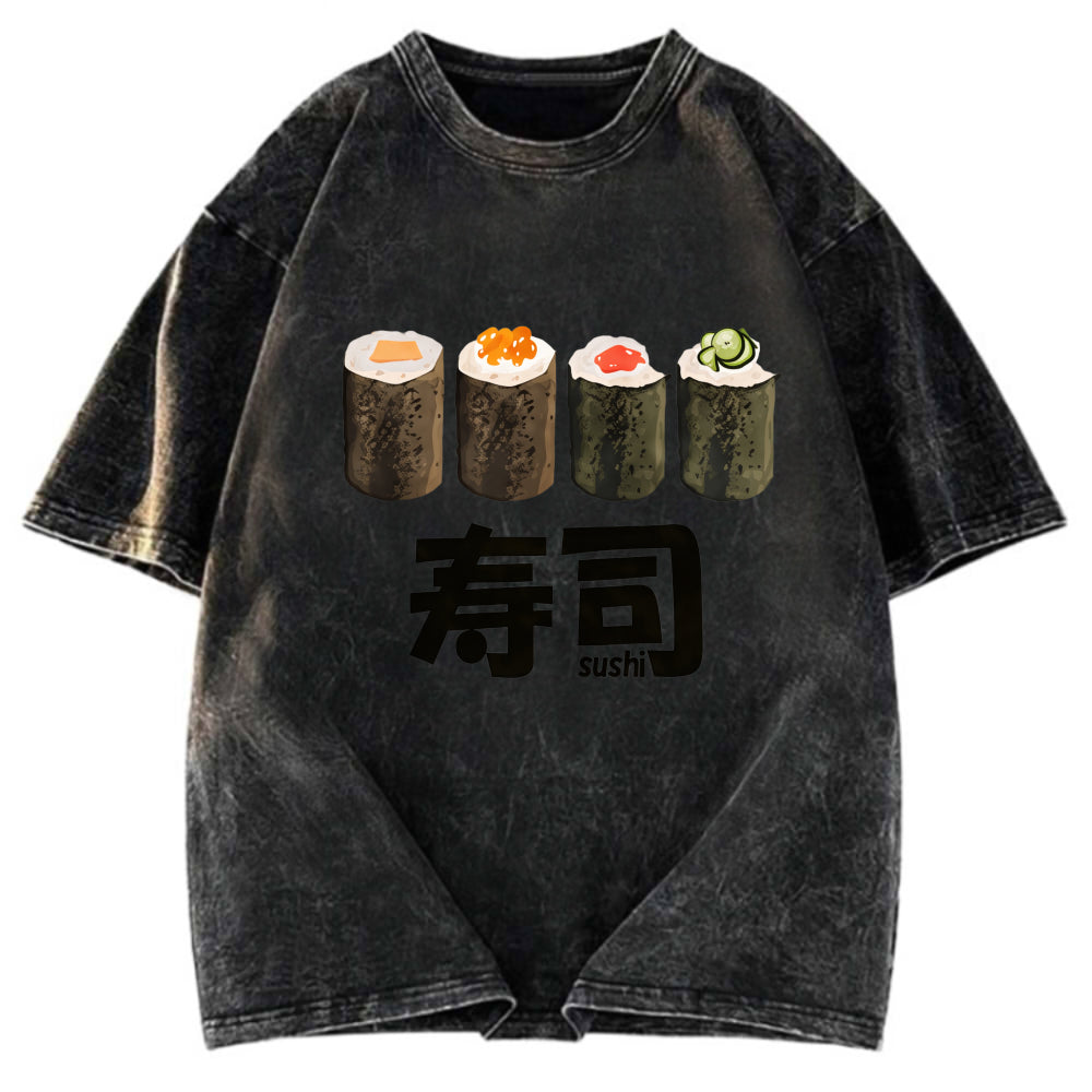 Tokyosol Kawaii Sushi Roll Washed T Shirt