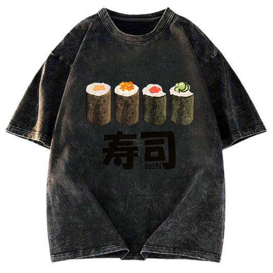 Tokyosol Kawaii Sushi Roll Washed T Shirt