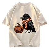 Tokyosol Crow And Pumpkin Back Washed T Shirt