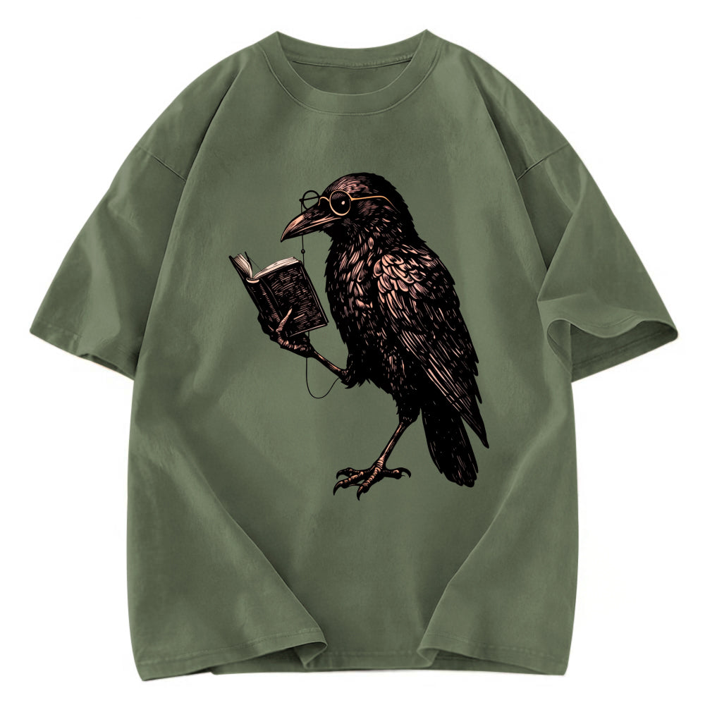 Tokyosol Vintage Raven Book Washed T Shirt