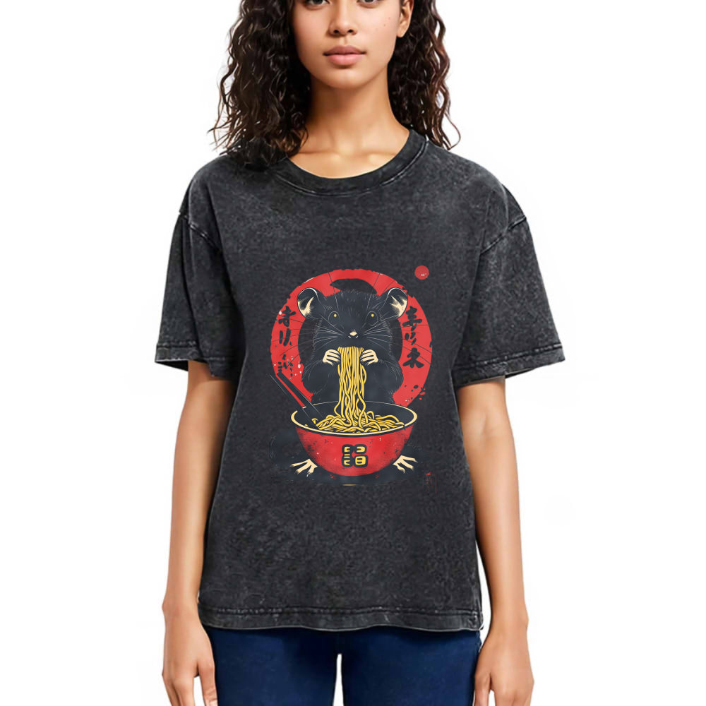 Tokyosol Retro Rat Ramen Washed T Shirt