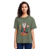 Tokyosol Neko Sushi Japan Culture Creative Washed T Shirt