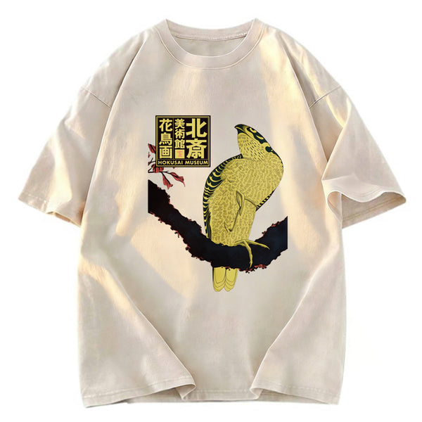 Tokyosol Hokusai Museum Flower And Bird Washed T Shirt