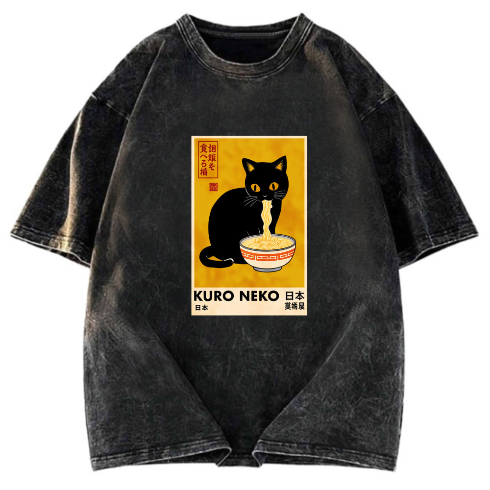 Tokyosol Kuro Neko Ramen Washed T-Shirt