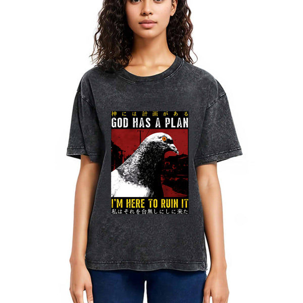 Tokyosol Pigeons That Want To Break The Plan Washed T Shirt
