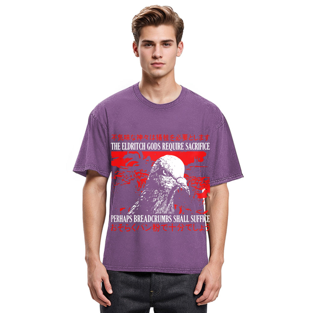 Tokyosol Eldritch Gods Pigeon Vintage Washed T Shirt
